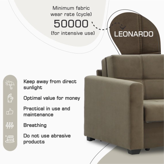 Диван HOBEL SKY F/R BROWN LEONARDO 6 (2) 