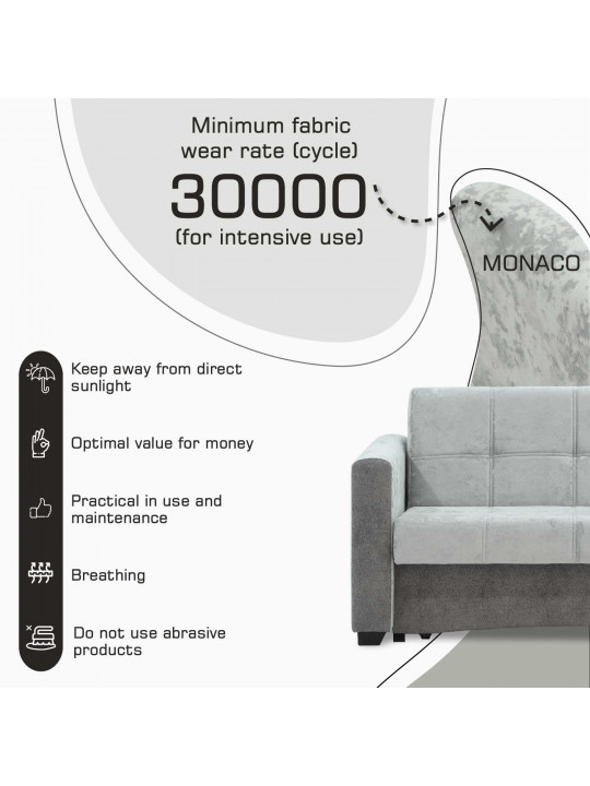 Բազմոց HOBEL SKY LIGHT GREY MONACO 13/ JARICA 101 (1) 