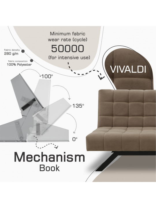 Բազմոց HOBEL STAR F/R BROWN VIVALDI 22 (2) 
