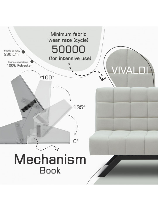 Բազմոց HOBEL STAR F/R LIGHT GREY VIVALDI 6 (2) 