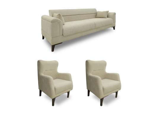 Sofa set HOBEL STONE 3+1 LIGHT CREAM BEATTO 1065/CREAM BUKLE 4 (2) 