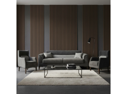 Sofa set HOBEL STONE 3+1+1 DARK GRAY BEATTO 1079/BUKLE 9/ INFINIY 991 (3) 
