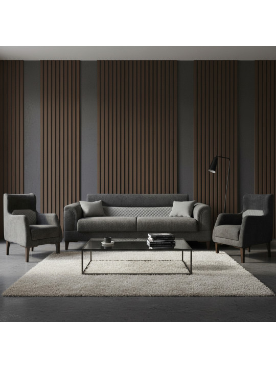 Հավաքածու HOBEL STONE 3+1+1 DARK GRAY BEATTO 1079/BUKLE 9/ INFINIY 991 (3) 