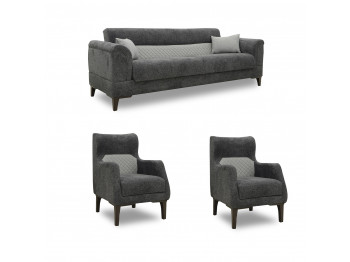 Sofa set HOBEL STONE 3+1+1 DARK GRAY BEATTO 1079/BUKLE 9/ INFINIY 991 (3) 