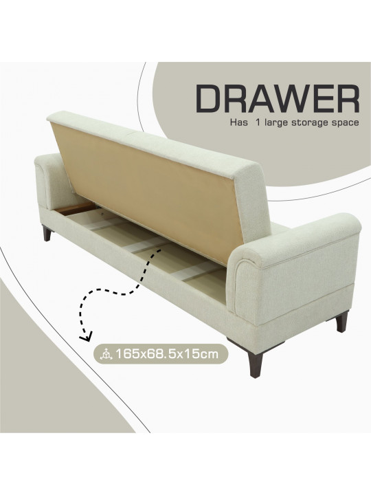 Sofa set HOBEL STONE 3+1+1 LIGHT CREAM BEATTO 1065/CREAM BUKLE 4 (3) 