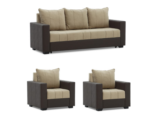 Sofa set HOBEL TEO  3+1+1 COFFEE V460/LIGHT BROWN VIVALDI 21 (4) 