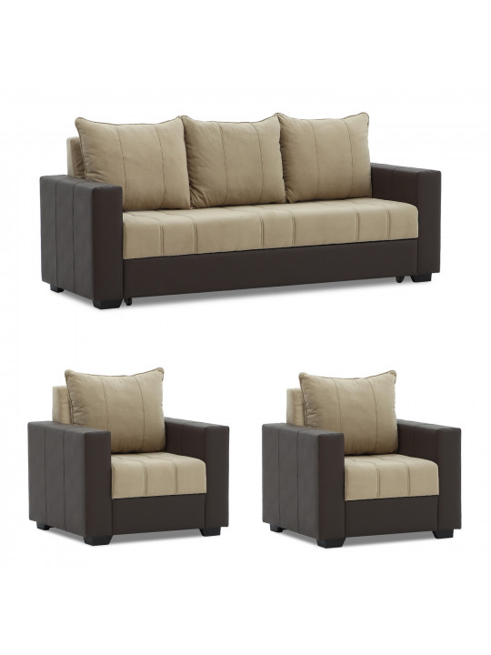 Sofa set HOBEL TEO  3+1+1 COFFEE V460/LIGHT BROWN VIVALDI 21 (4) 