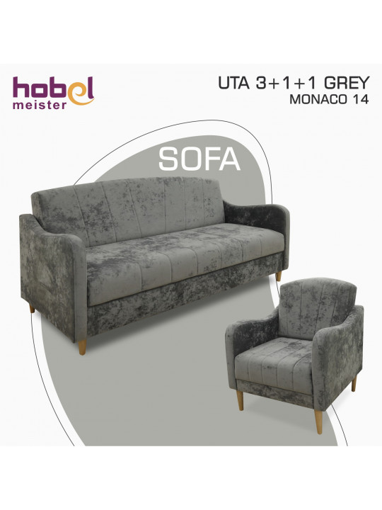 Sofa set HOBEL UTA 3+1+1 GREY MONACO 14 (4) 