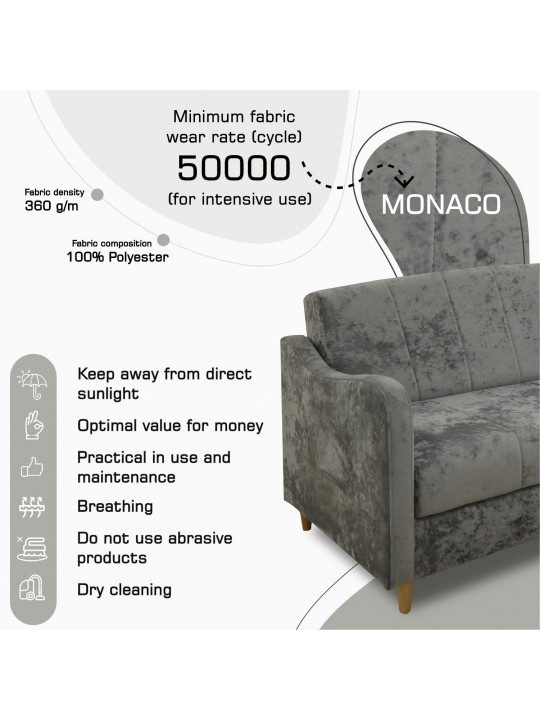 Sofa set HOBEL UTA 3+1+1 GREY MONACO 14 (4) 
