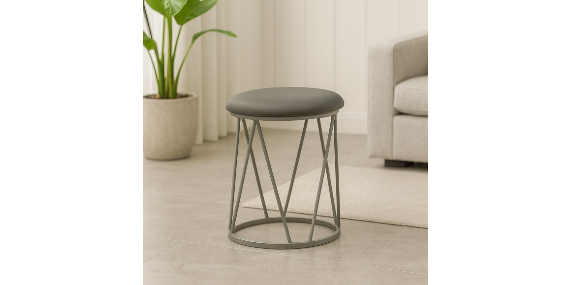 Աթոռակ HOBEL GLOW METAL GREY7035/LEATHER GREY (1) 