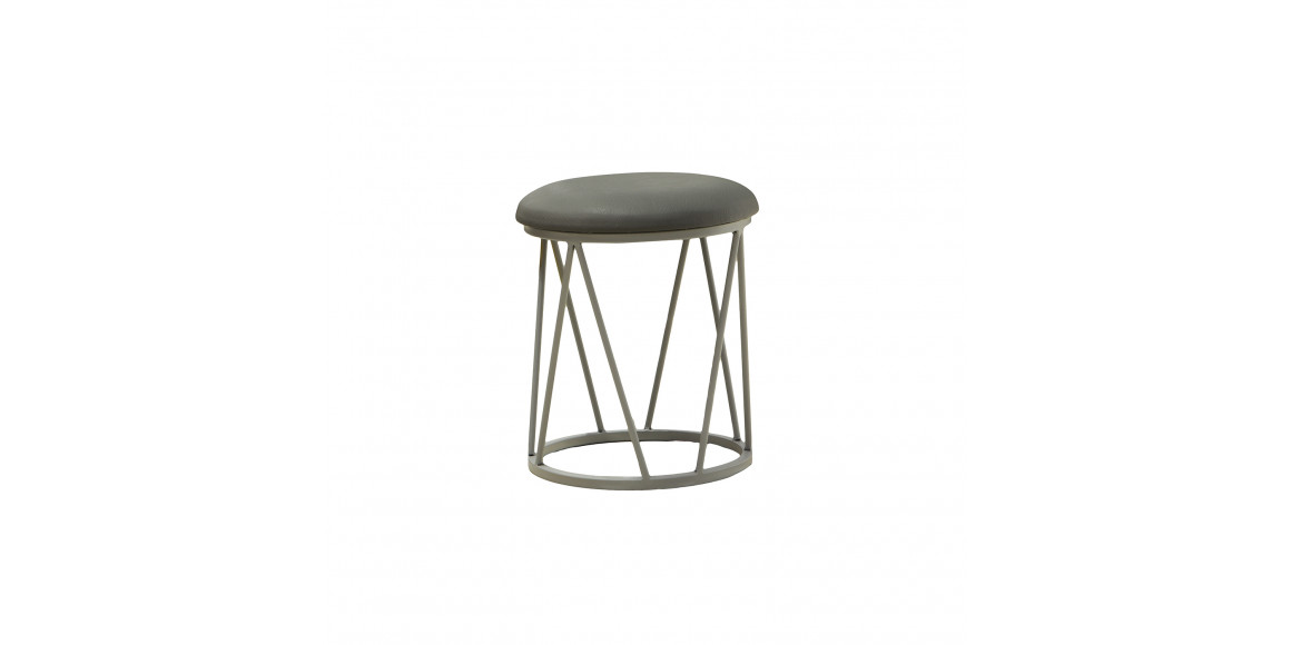 Табурет и пуф HOBEL GLOW METAL GREY7035/LEATHER GREY (1) 