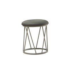 Stool & pouf HOBEL GLOW METAL GREY7035/LEATHER GREY (1) 