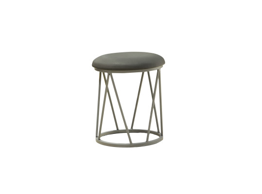 Stool & pouf HOBEL GLOW METAL GREY7035/LEATHER GREY (1) 