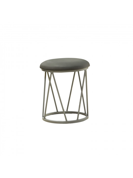 Stool & pouf HOBEL GLOW METAL GREY7035/LEATHER GREY (1) 