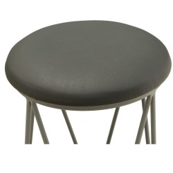 Stool & pouf HOBEL GLOW METAL GREY7035/LEATHER GREY (1) 
