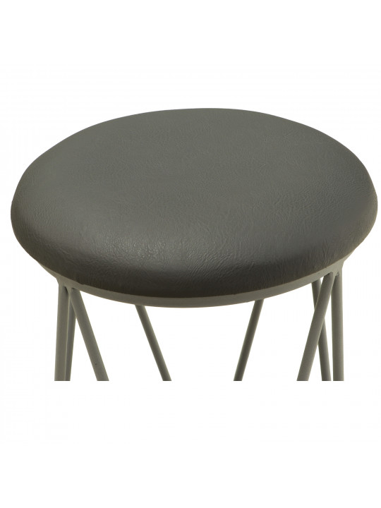 Stool & pouf HOBEL GLOW METAL GREY7035/LEATHER GREY (1) 