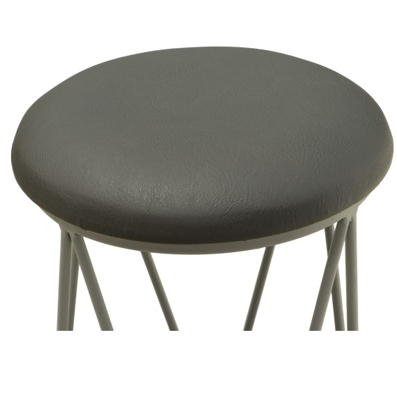 Табурет и пуф HOBEL GLOW METAL GREY7035/LEATHER GREY (1) 