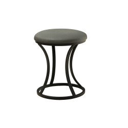 Stool & pouf HOBEL RING METAL BLACK/LEATHER GREY (1) 