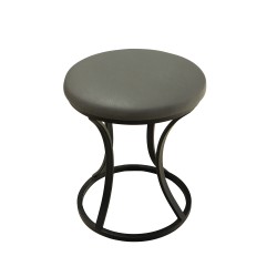 Stool & pouf HOBEL RING METAL BLACK/LEATHER GREY (1) 