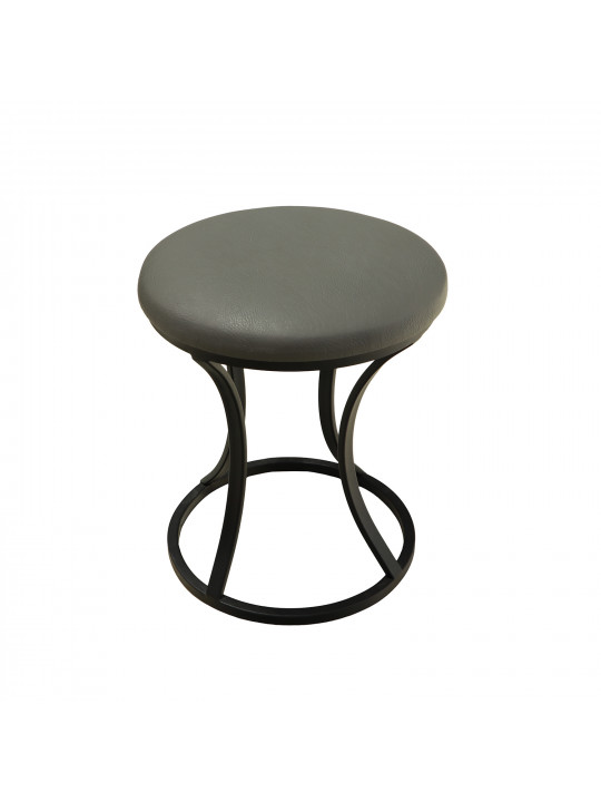 Stool & pouf HOBEL RING METAL BLACK/LEATHER GREY (1) 