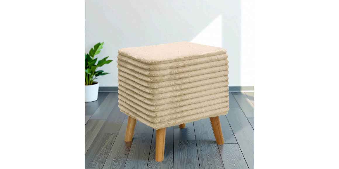Stool & pouf HOBEL SONYA SQUARE MEGA BEACH/CREAM BUK 4 (1) 