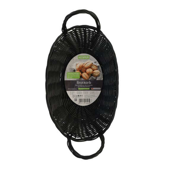 Хлебница KESPER 17626 WEAVED PLASTIC BLACK W/HANDLE 