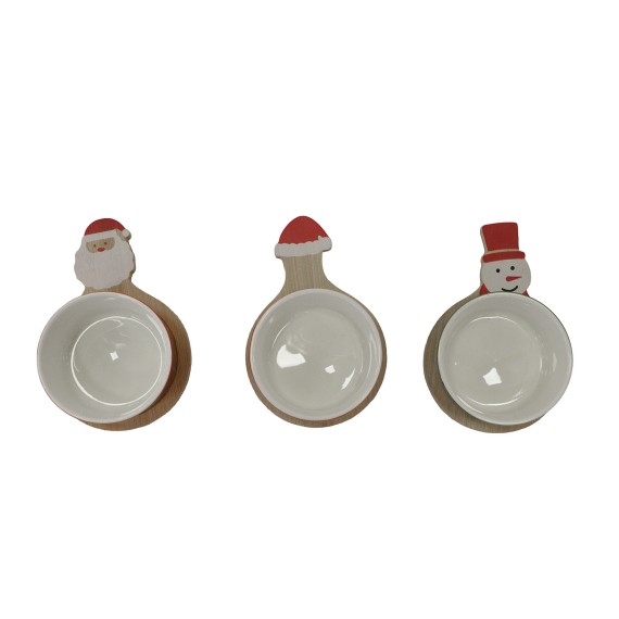 Тара KOOPMAN 278001120 SERVING SET ON BAMBOO TRAY XMAS 6PCS (490337)