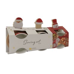Тара KOOPMAN 278001120 SERVING SET ON BAMBOO TRAY XMAS 6PCS (490337)
