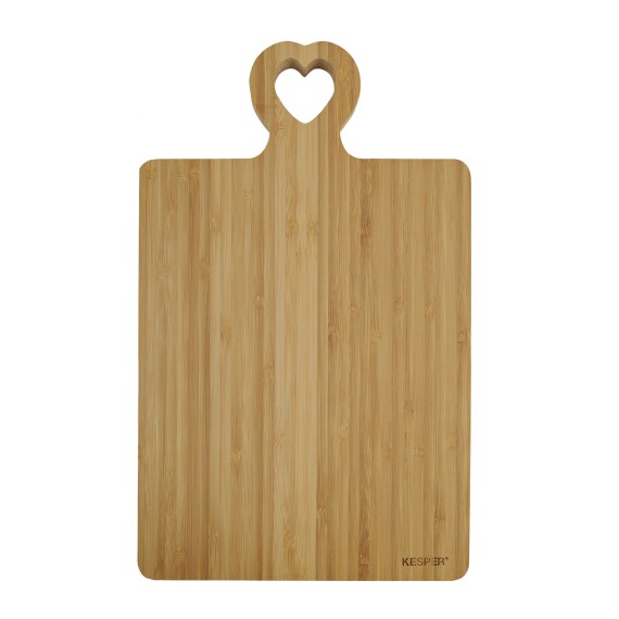 Chopping board KESPER 58495 BAMBOO WITH HEARD SHAPED HANDLE 