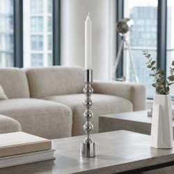 Candlestick KOOPMAN CANDLE HOLDER 23CM SILVER (616679) (A98017520)