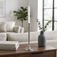 Candlestick KOOPMAN CANDLE HOLDER 29CM SILVER (A98100330)