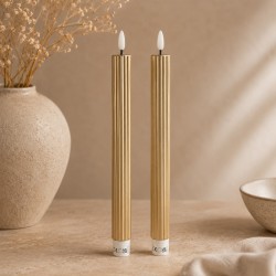 Candle KOOPMAN DINNER CANDLE S2 25CM GOLD (185653) (AWL101510)