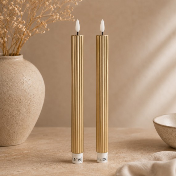 Candle KOOPMAN DINNER CANDLE S2 25CM GOLD (185653) (AWL101510)
