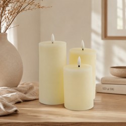 Candle KOOPMAN LED CANDLE SET OF 3PCS IVORY (175531) (AWL100230)