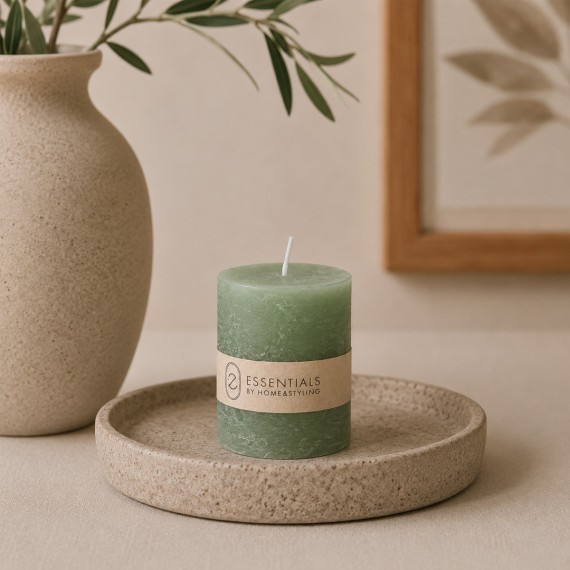 Candle KOOPMAN PILLAR 4X5CM DARK GREEN (250771) (420007460)