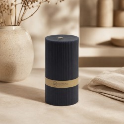 Candle KOOPMAN PILLAR 7X14CM CHARCOAL (420901670)