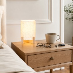 Ночник KOOPMAN TABLE LAMP METAL 24CM WOODEN BASE (HZ1601250)