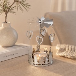Candlestick KOOPMAN TEALIGHT HOLDER CAROUSEL SILVER (658163) (ACC004970)