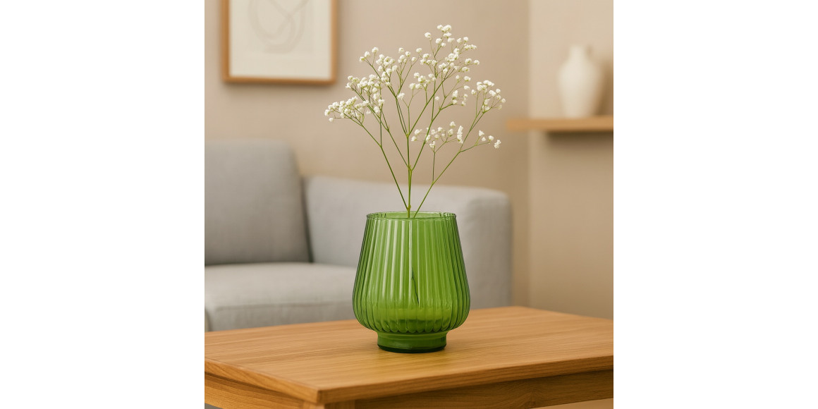 Vases KOOPMAN GLASS 165XH185MM STRIPES (233613) (YE1000520)