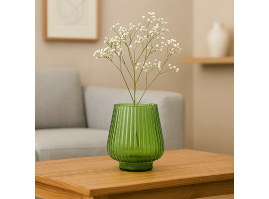 Vases KOOPMAN GLASS 165XH185MM STRIPES (233613) (YE1000520)