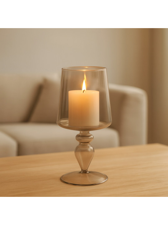 Подсвечник KOOPMAN HURRICANE LIGHT GLASS 21CM 3AS (AAE340150)