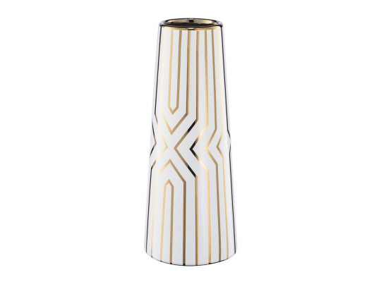 Vases MAGAMAX VASE ART DECO Д120 Ш120 В300 WHITE WITH GOLD (CHA3-L)