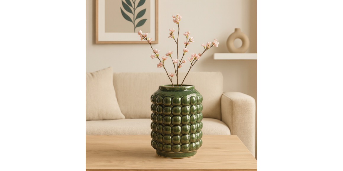 Ваза KOOPMAN VASE BOBBLE 19CM 2ASS CLR (981668) (095202960)