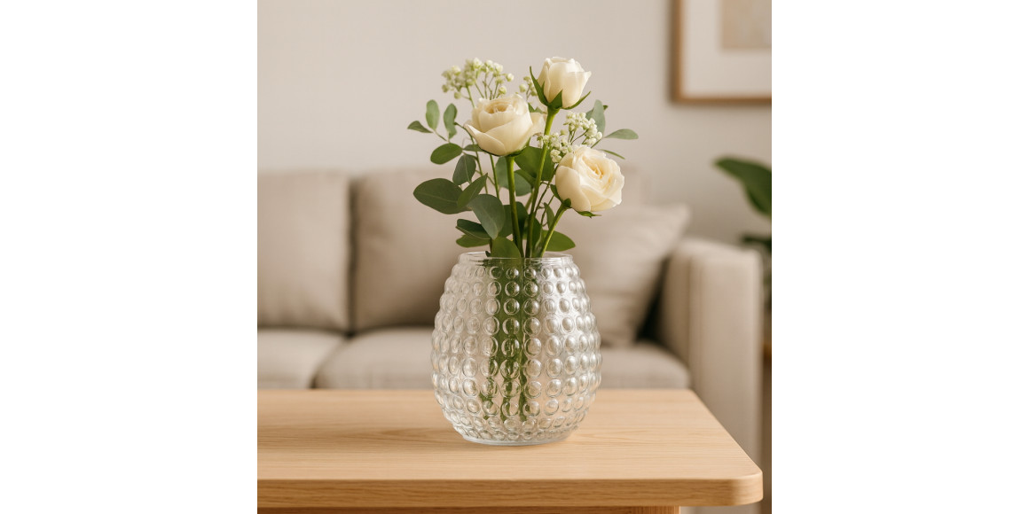 Ваза KOOPMAN VASE CLEAR GLASS 190XH200MM (025812) (332000110)