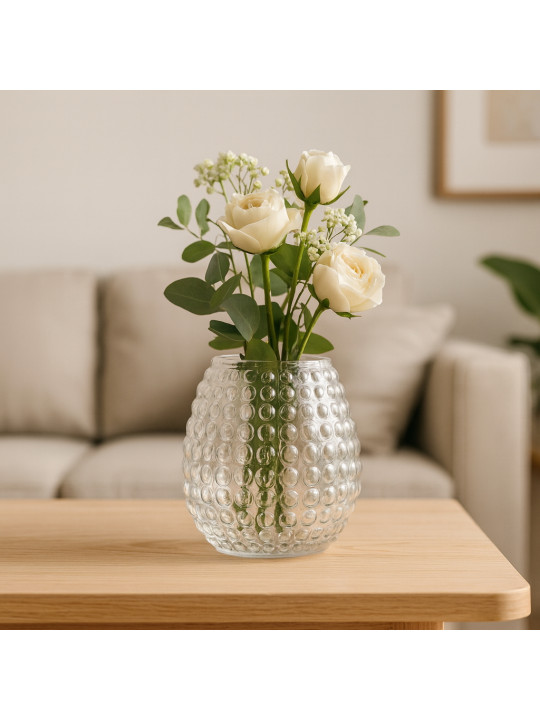 Ծաղկաման KOOPMAN VASE CLEAR GLASS 190XH200MM (025812) (332000110)