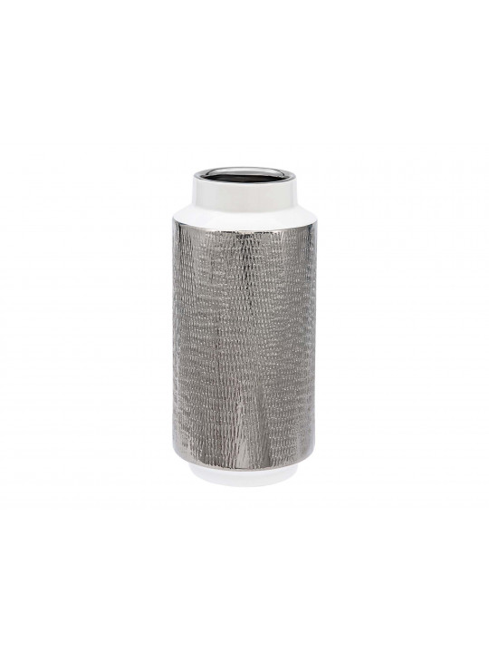 Ваза MAGAMAX VASE CONTRAST Д140 Ш140 В300 WHITE WITH SILVER CHA11-L