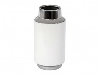 Ваза MAGAMAX VASE CONTRAST Д100 Ш100 В200 WHITE WITH SILVER CHA11-M