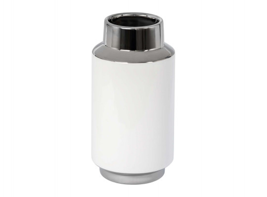 Ваза MAGAMAX VASE CONTRAST Д100 Ш100 В200 WHITE WITH SILVER CHA11-M
