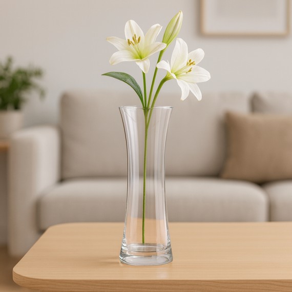 Vase KOOPMAN VASE GLASS DIA 14X26CM (480225) (332000090)