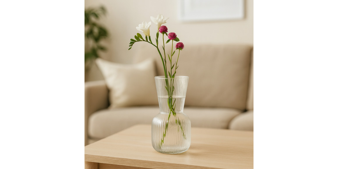 Ծաղկաման KOOPMAN VASE GLASS RECYCLED 95XH160MM (857772) (YE6000610)